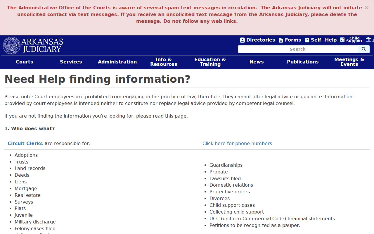 Prairie County case lookup court information and legal advice notice