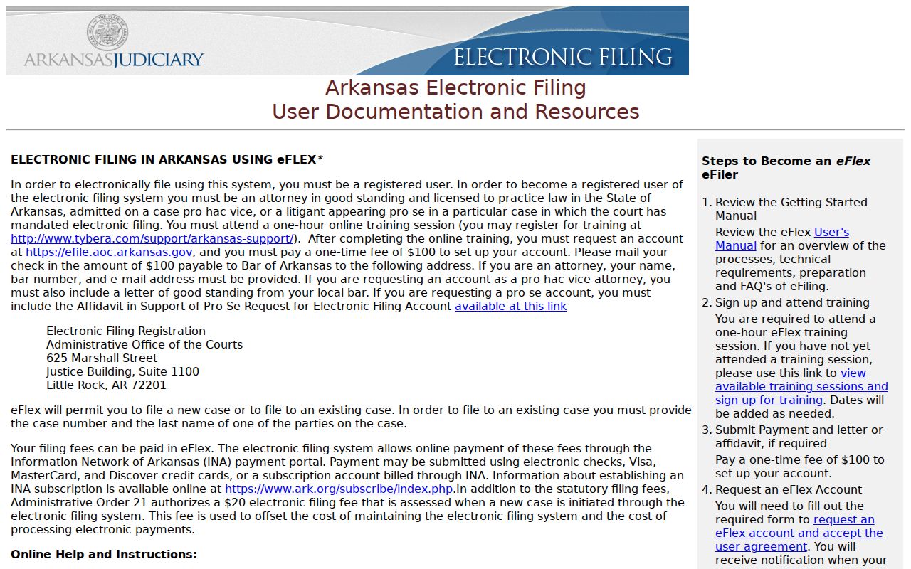 Prairie County court records Arkansas eFlex filer resources