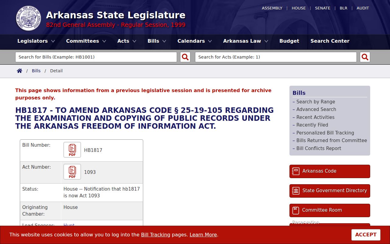 Prairie County civil docket Arkansas public records legislative source